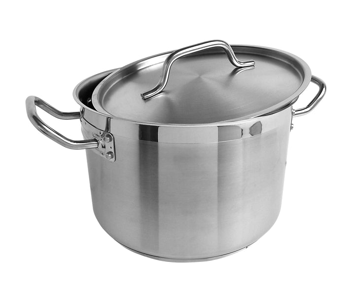 Thunder Group SLSPS4008 8 qt, 10" Diameter x 6-5/8" Height, 2-1/2" Welded Handle, Stock Pot with 10" Diameter x 1/2" Thickness Lid 3