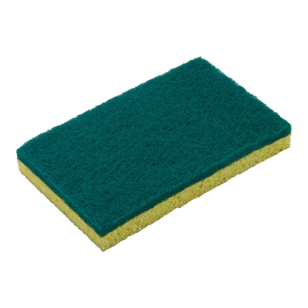 Winco SP-SC63 Green/Yellow Dual Surface Scrub Sponge, 6" x 3 5/8", Cellulose, 3pcs/pk