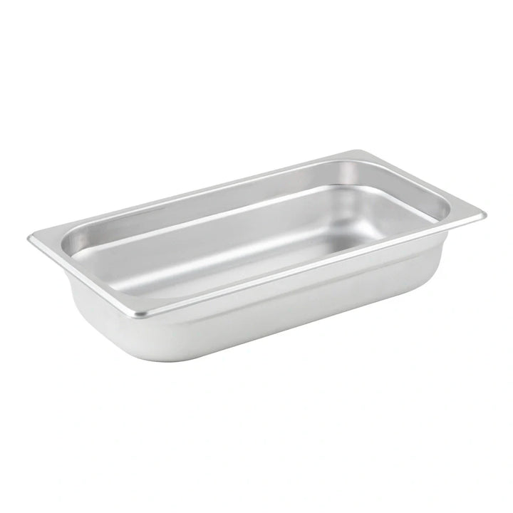 Winco SPJP-302 Anti-jam Steam Pan, 1/3 Size, 2-1/2", 23 Ga Stainless Steel