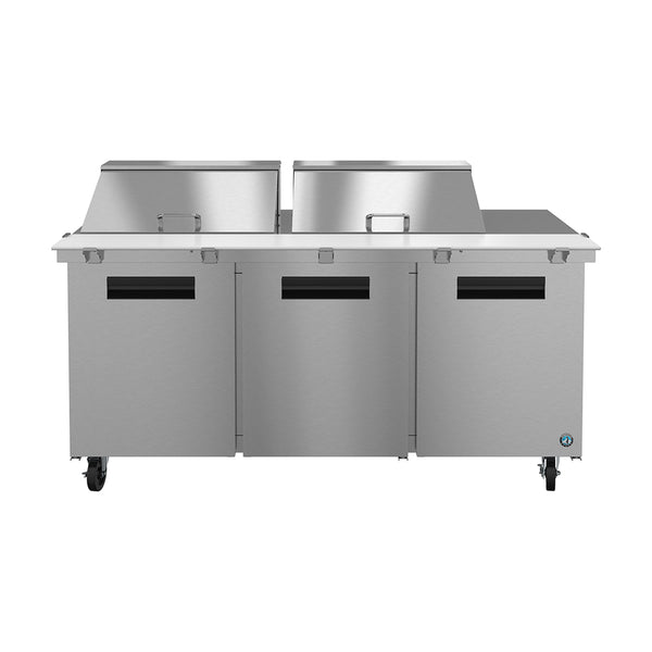 Hoshizaki SR72B-24M Three Section Refrigerator with Mega Top Prep Table, 72" W x 34" D x 44.25" H