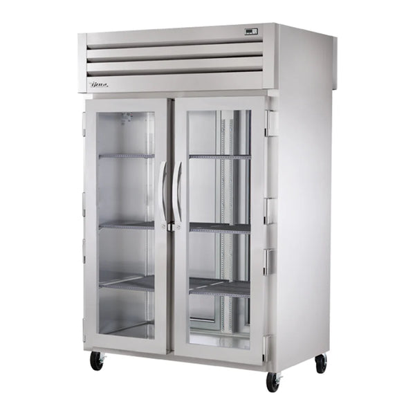 True STA2RPT-2G-2S-HC Spec Series 52 5/8" Glass Front / Solid Back Door Pass-Through Refrigerator