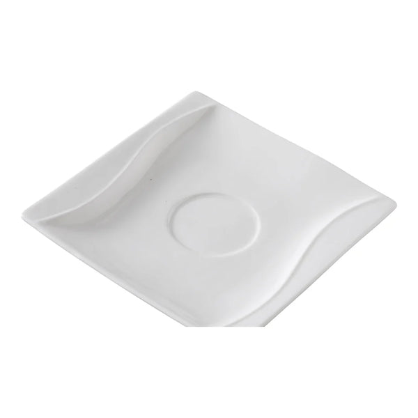 Yanco SW-002 5 1/2? White Porcelain Square Saucer, Pack of 36