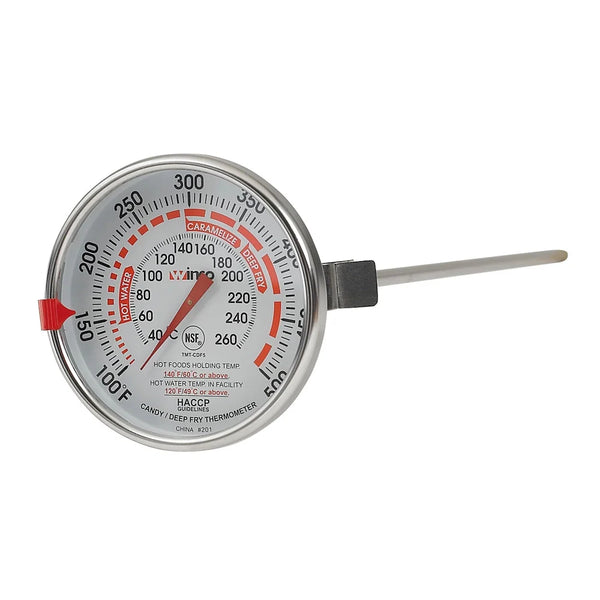 Winco TMT-CDF5 Deepfry/Candy Thermometer, 3" Dial, 12" Probe