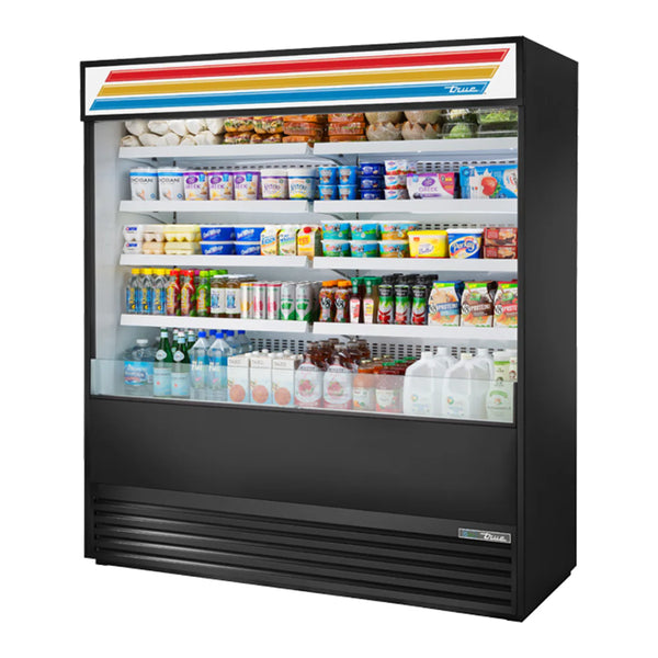 True TOAM-72-HC-TSL01 72" Refrigerated Air Curtain Merchandiser with Sign Panel