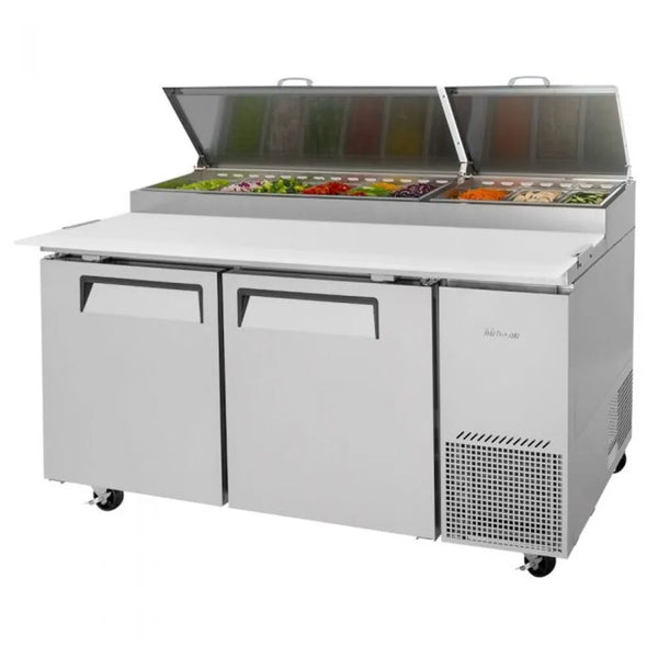 Turbo Air TPR-67SD-N 67" 2 Section Super Deluxe Pizza Prep Table, 20 cu. Ft., 115/60/1