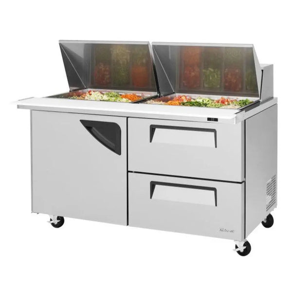 Turbo Air TST-60SD-24-D2-N 60-1/4" 2 Section Super Deluxe Mega Top Sandwich/Salad Prep Table, 19 cu. Ft., 115/60/1