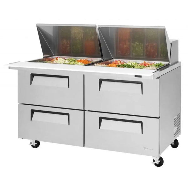 Turbo Air TST-60SD-24-D4-N 60-1/4" 2 Section Super Deluxe Mega Top Sandwich/Salad Prep Table, 19 cu. Ft., 115/60/1