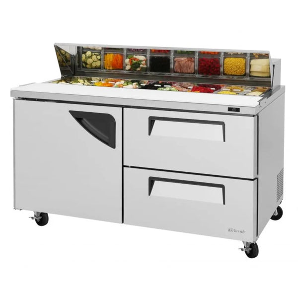 Turbo Air TST-60SD-D2-N 60-1/4" 2 Section Super Deluxe Sandwich/Salad Unit, 16 cu. Ft., 115/60/1