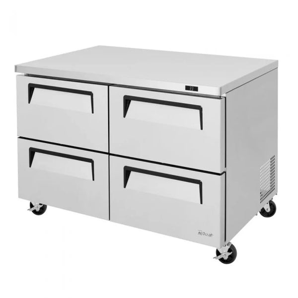Turbo Air TUR-48SD-D4-N 48-1/4" 2 Section Super Deluxe Undercounter Refrigerator, 12.2 cu. Ft., 115/60/1