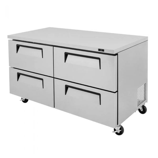 Turbo Air TUR-60SD-D4-N 60-1/4" 2 Section Super Deluxe Undercounter Refrigerator, 17 cu. Ft., 115/60/1