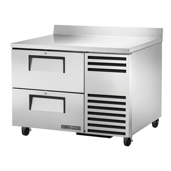 True TWT-44D-2-HC 44 1/2" Deep Worktop Refrigerator with Two Drawers and 3 9/16" Backsplash