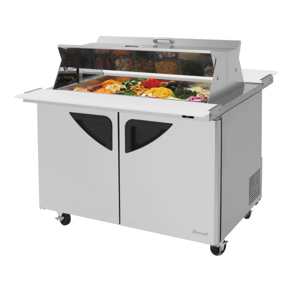 Turbo Air TST-48SD-18-N-DS 48-1/4" Super Deluxe Sandwich/Salad Mega Top Unit, 15 cu. Ft., 115/60/1, Dual Sided