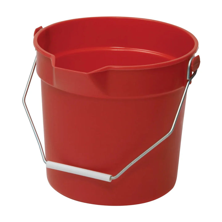 Winco UPP-10R 10 Qt Heavy Duty Plastic Utility Pail with Pour Spout