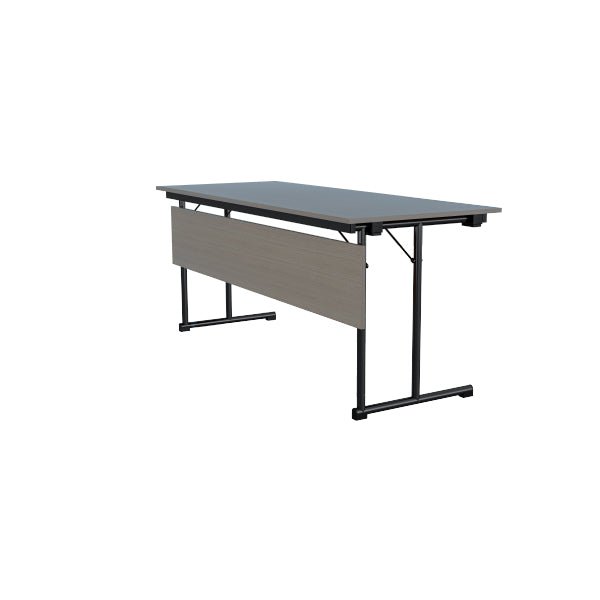 Ash Classroom Rectangle Table L 180 x W 45 x H 75 cm, MDF Laminated Table Tops With Black Metal Folding Legs.