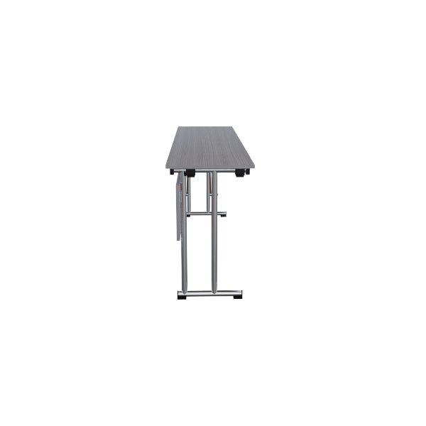 Ash Modesty Panel L 180 x W 30 cm MDF Laminated Table Tops With Black Metal Folding Legs.