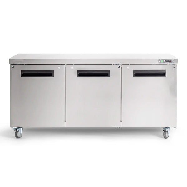Undercounter Refrigerator, 72", 3 Doors, 17.7 Cu. Ft., Stainless Steel, 6-Year Warranty