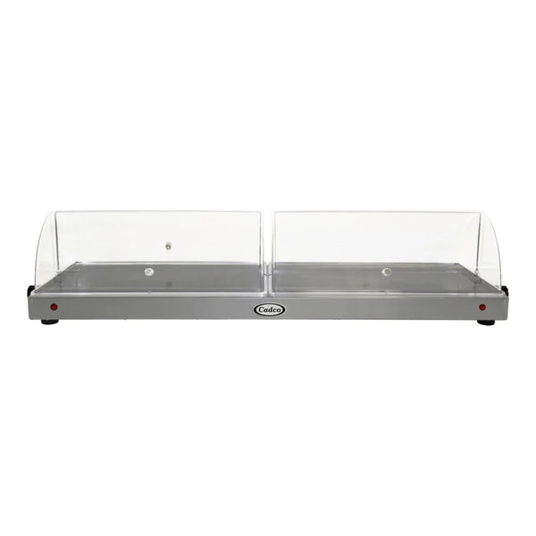 Cadco WTRT-40-HD 45" x 14 3/8" x 9 3/4" Electric Heavy-Duty Countertop Warming Shelf with Roll Top Lids - 120V