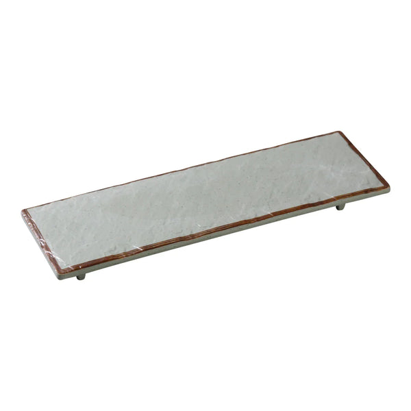 Yanco YO-4015 Yoto 6" Green Melamine Rectangular Display Plate with Foot, Pack of 12