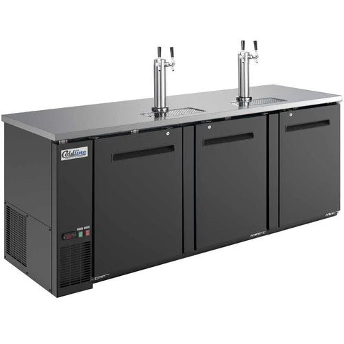 Coldline 90" Commercial Bar Kegerator Beer Dispenser - 4 Keg Capacity, Digital Control