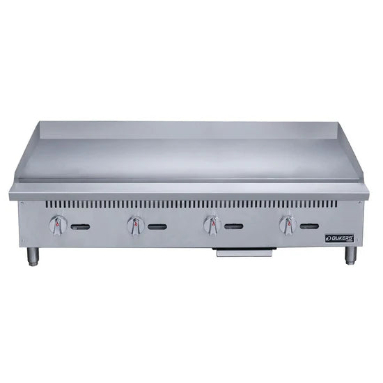 Dukers 48" Restaurant Gas Griddle - 4 Burners, 120,000 BTU, Stainless Steel, 1-Year Warranty