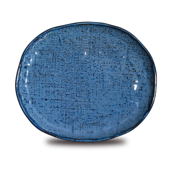 Don Bellini Craftstone 11.5"/30cm Blue Round Porcelain Plate, Pack of 6 Pcs