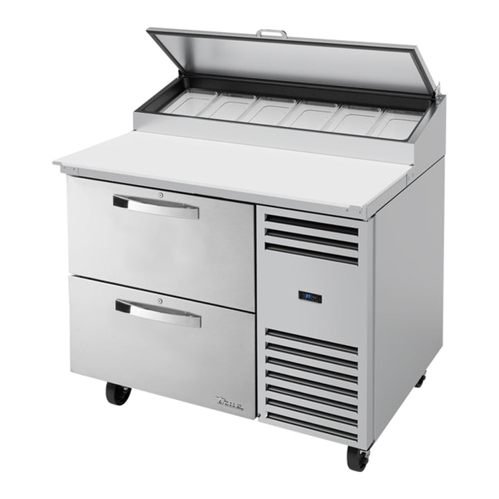 True TPP-AT-44D-2-HC-SPEC3 Spec Series 44 5/8" Refrigerated Pizza Prep Table with Two Drawers